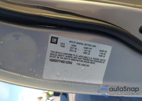 2006 Cadillac Dts Standard z USA, uszkodzony, nr VIN 1G6KD57Y46U122662